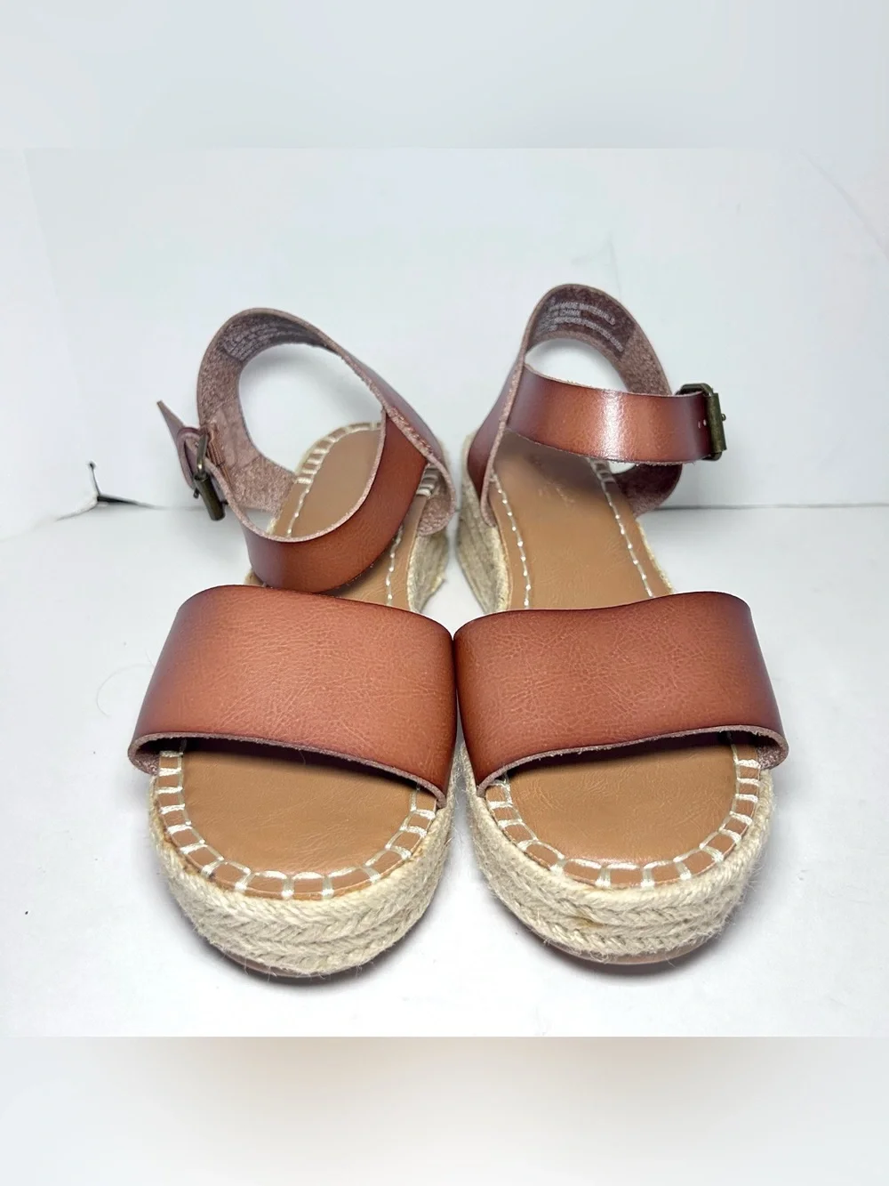 Universal Thread Rae Brown Faux Leather Platform Espadrille Women’s 7.5